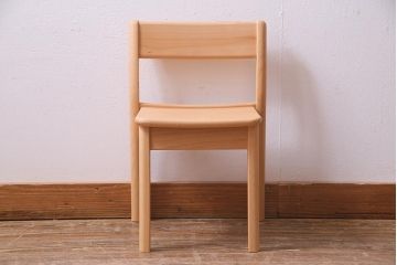 中古　飛騨産業　キツツキ　KF205B　ビーチ材　キッズスタッキングチェア(子供椅子、キッズチェア)(R-038175)