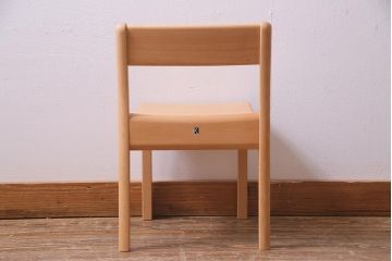 中古　飛騨産業　キツツキ　KF205B　ビーチ材　キッズスタッキングチェア(子供椅子、キッズチェア)(R-038175)