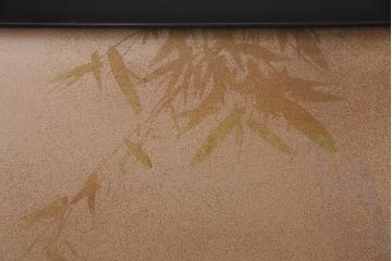 アンティーク家具　黒檀(コクタン)材　漆塗り　透かし彫りが目を引く衝立(パーテーション、仕切り)(R-038177)