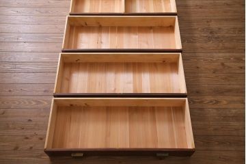 ヴィンテージ家具　三方ケヤキ材　総無垢材　極上品!シンプルながらも高級感溢れる衣装箪笥(引き出し、チェスト、ビンテージ)(R-038178)