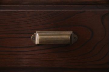 ヴィンテージ家具　三方ケヤキ材　総無垢材　極上品!シンプルながらも高級感溢れる衣装箪笥(引き出し、チェスト、ビンテージ)(R-038178)