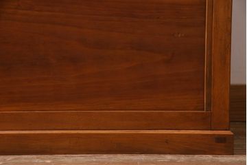 レトロ家具　昭和初期　ヒノキ材　柔らかな木の風合いが魅力のガラスケース(ショーケース、陳列棚)(R-038186)