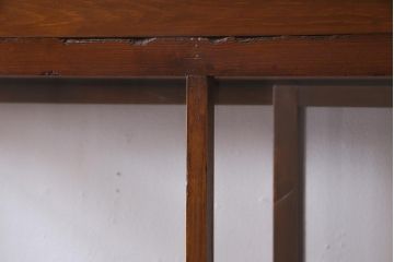 レトロ家具　昭和初期　ヒノキ材　柔らかな木の風合いが魅力のガラスケース(ショーケース、陳列棚)(R-038186)