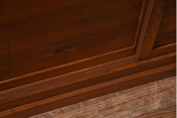 レトロ家具　昭和初期　ヒノキ材　柔らかな木の風合いが魅力のガラスケース(ショーケース、陳列棚)(R-038186)