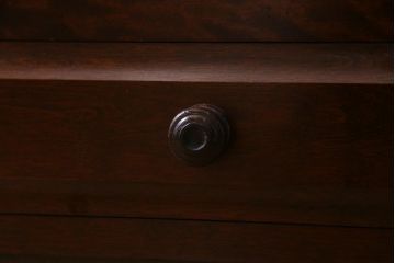 中古　リメイク　北海道民芸家具　モールガラスが入ったローボード(テレビ台、収納棚、サイドボード)(R-038188)