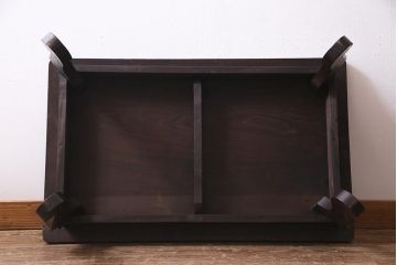 ヴィンテージ家具　伝統工芸　軽井沢彫り　繊細な花の彫刻が目を引く座卓(センターテーブル、ビンテージ)(R-038189)