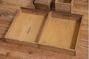 アンティーク家具　古民具・骨董　三方ケヤキ材　江戸明治期　味わい深い佇まいの船箪笥(舟箪笥、掛硯型、懸硯型、小引き出し)