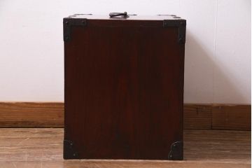 アンティーク家具　古民具・骨董　三方ケヤキ材　江戸明治期　味わい深い佇まいの船箪笥(舟箪笥、掛硯型、懸硯型、小引き出し)