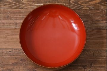 アンティーク雑貨　和製アンティーク　総ケヤキ材　漆塗りが美しい菓子入れ(菓子器)(R-038193)