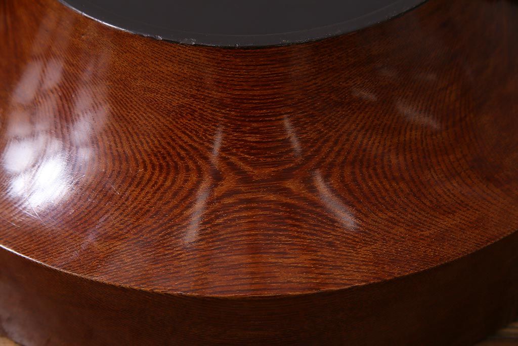 アンティーク雑貨　和製アンティーク　総ケヤキ材　漆塗りが美しい菓子入れ(菓子器)(R-038193)