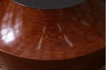 アンティーク雑貨　和製アンティーク　総ケヤキ材　漆塗りが美しい菓子入れ(菓子器)(R-038193)