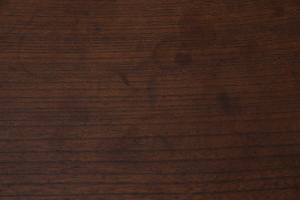 アンティーク雑貨　古民具　ケヤキ材　シンプルなデザインに杢目が映える丸型お盆(R-038194)