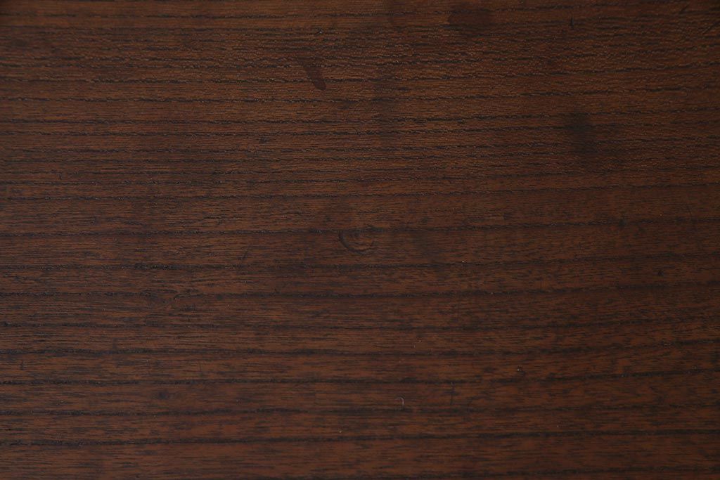 アンティーク雑貨　古民具　ケヤキ材　シンプルなデザインに杢目が映える丸型お盆(R-038194)