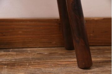 ヴィンテージ家具　パイン材　レトロな花の模様がアクセントのスツール(チェア、椅子、花台、ビンテージ)(R-038196)