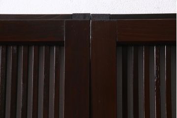 アンティーク建具　和製アンティーク　ダイヤ・結霜ガラス　レトロなガラス入りの格子戸2枚セット(ガラス帯戸、引き戸、建具)(R-038198)