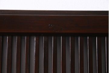 アンティーク建具　和製アンティーク　ダイヤ・結霜ガラス　レトロなガラス入りの格子戸2枚セット(ガラス帯戸、引き戸、建具)(R-038198)