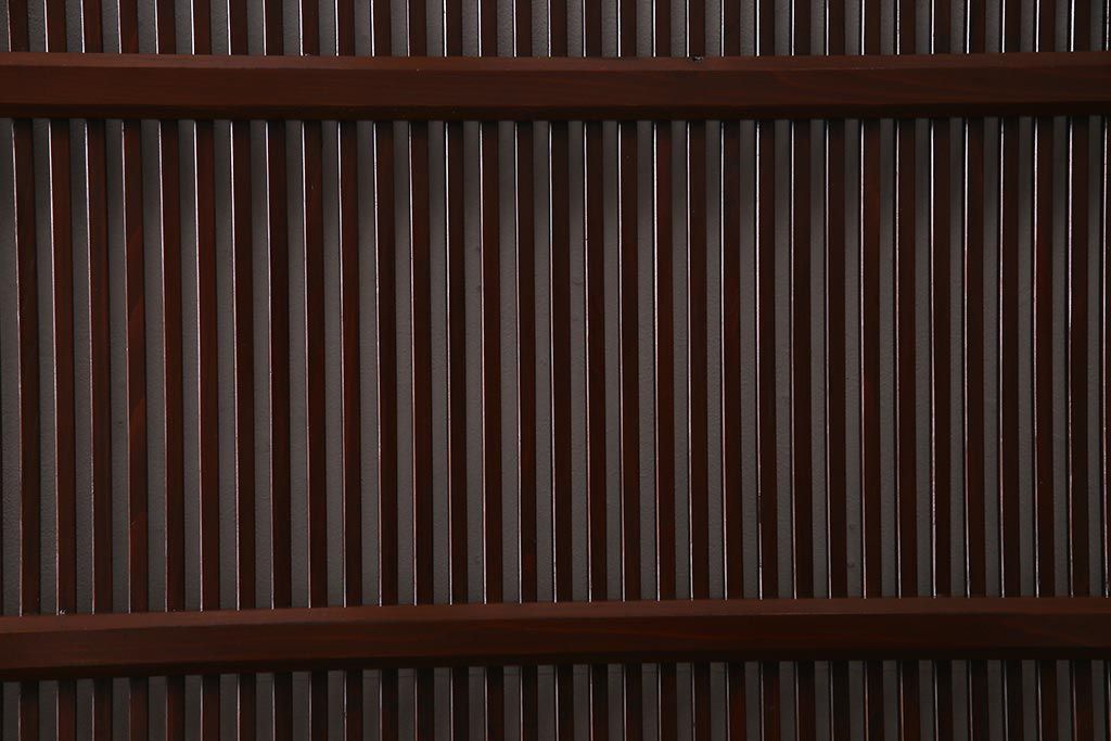 アンティーク建具　和製アンティーク　ダイヤ・結霜ガラス　レトロなガラス入りの格子戸2枚セット(ガラス帯戸、引き戸、建具)(R-038198)