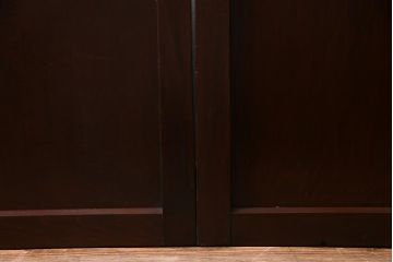 アンティーク建具　和製アンティーク　ダイヤ・結霜ガラス　レトロなガラス入りの格子戸2枚セット(ガラス帯戸、引き戸、建具)(R-038198)