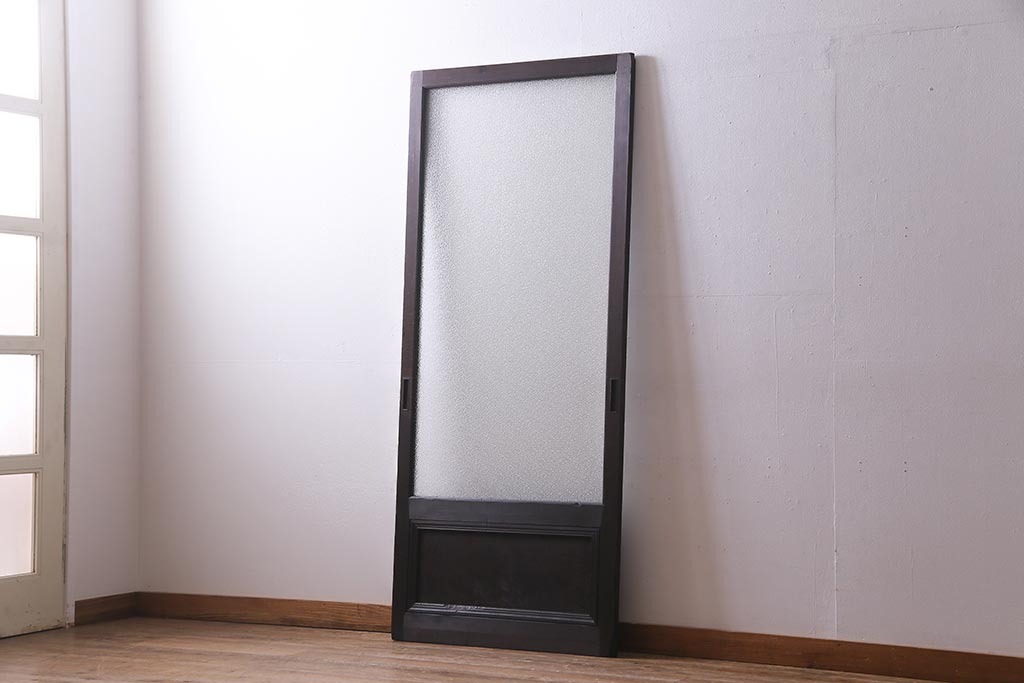 アンティーク建具　和製アンティーク　大判のダイヤガラスが魅力のガラス戸1枚(R-038199)