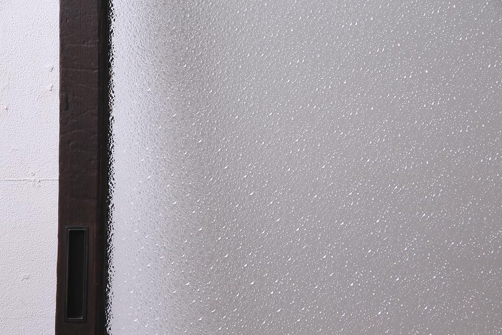 アンティーク建具　和製アンティーク　大判のダイヤガラスが魅力のガラス戸1枚(R-038199)