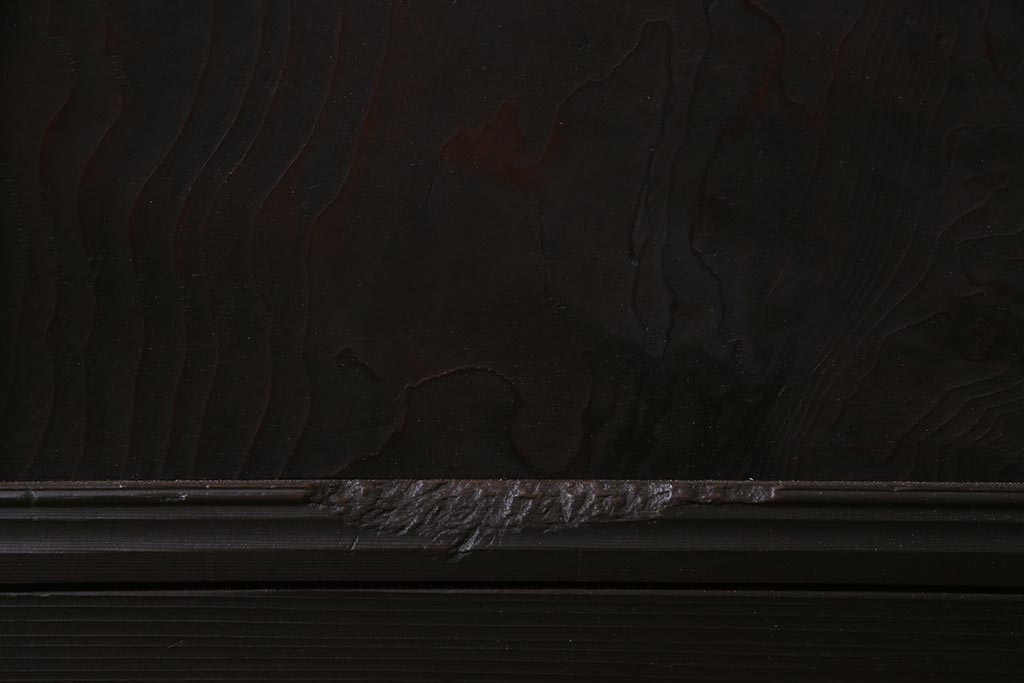 アンティーク建具　和製アンティーク　大判のダイヤガラスが魅力のガラス戸1枚(R-038199)