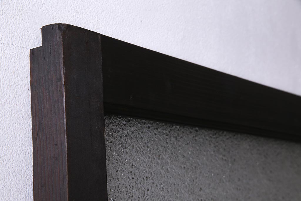 アンティーク建具　和製アンティーク　大判のダイヤガラスが魅力のガラス戸1枚(R-038199)