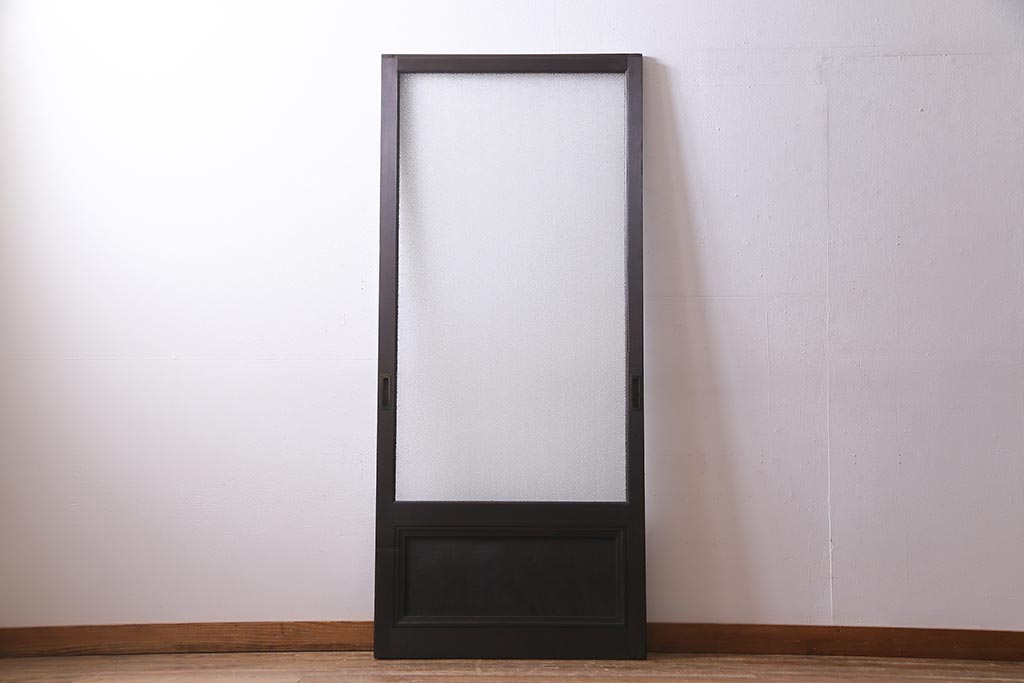 アンティーク建具　和製アンティーク　大判のダイヤガラスが魅力のガラス戸1枚(R-038199)