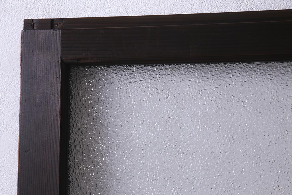 アンティーク建具　和製アンティーク　大判のダイヤガラスが魅力のガラス戸1枚(R-038199)