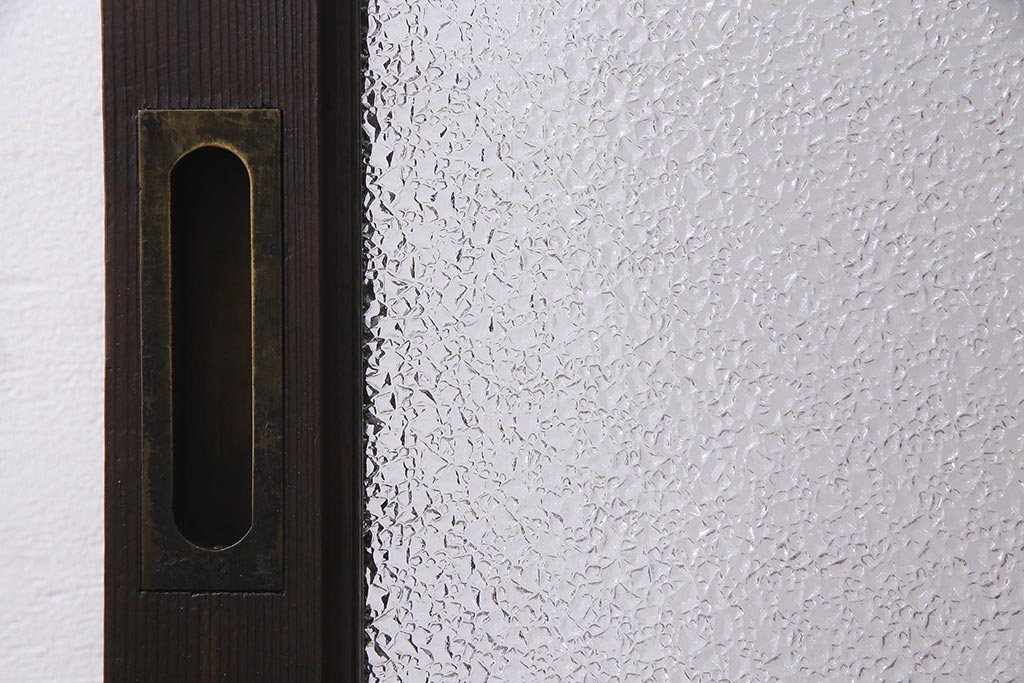 アンティーク建具　和製アンティーク　大判のダイヤガラスが魅力のガラス戸1枚(R-038199)