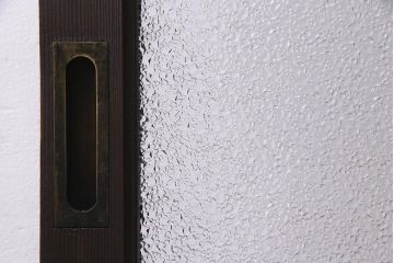 アンティーク建具　和製アンティーク　大判のダイヤガラスが魅力のガラス戸1枚(引き戸、建具)(R-038199)