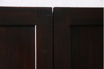 アンティーク建具　和製アンティーク　すりガラス入り　凛とした雰囲気が魅力的な格子帯戸4枚セット(板戸、引き戸、建具)(R-038200)