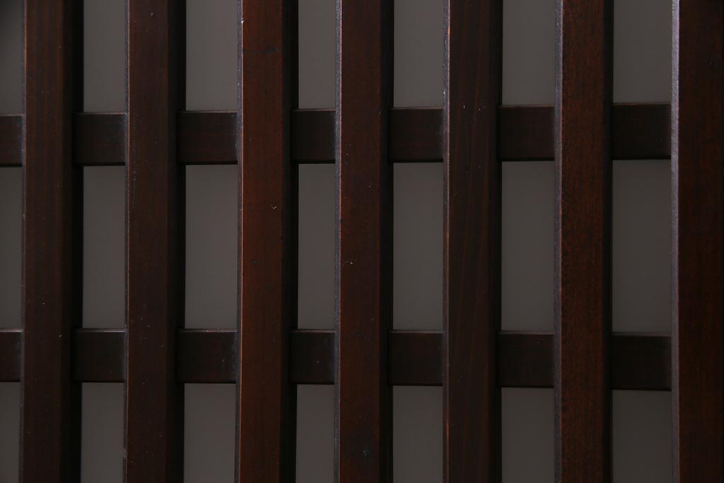 アンティーク建具　和製アンティーク　すりガラス入り　凛とした雰囲気が魅力的な格子帯戸4枚セット(板戸、引き戸、建具)(R-038200)