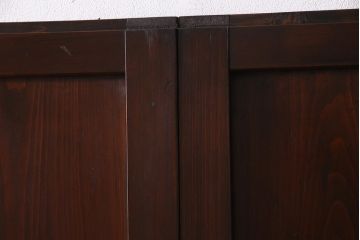 アンティーク建具　和製アンティーク　すりガラス入り　凛とした雰囲気が魅力的な格子帯戸4枚セット(板戸、引き戸、建具)(R-038200)