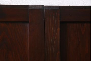 アンティーク建具　和製アンティーク　すりガラス入り　凛とした雰囲気が魅力的な格子帯戸4枚セット(板戸、引き戸、建具)(R-038200)