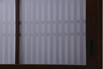 アンティーク建具　和製アンティーク　すりガラス入り　凛とした雰囲気が魅力的な格子帯戸4枚セット(板戸、引き戸、建具)(R-038200)