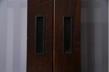 アンティーク建具　和製アンティーク　すりガラス入り　凛とした雰囲気が魅力的な格子帯戸4枚セット(板戸、引き戸、建具)(R-038200)