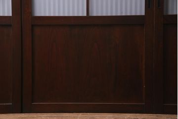 アンティーク建具　和製アンティーク　すりガラス入り　凛とした雰囲気が魅力的な格子帯戸4枚セット(板戸、引き戸、建具)(R-038200)