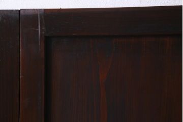 アンティーク建具　和製アンティーク　すりガラス入り　凛とした雰囲気が魅力的な格子帯戸4枚セット(板戸、引き戸、建具)(R-038200)
