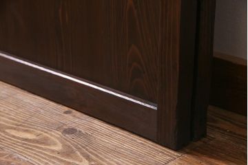 アンティーク建具　和製アンティーク すりガラス　モダンな雰囲気が魅力的なガラス格子戸2枚セット(引き戸、建具)(R-038201)