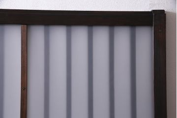 アンティーク建具　和製アンティーク すりガラス　モダンな雰囲気が魅力的なガラス格子戸2枚セット(引き戸、建具)(R-038201)