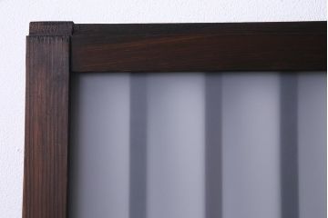 アンティーク建具　和製アンティーク すりガラス　モダンな雰囲気が魅力的なガラス格子戸2枚セット(引き戸、建具)(R-038201)