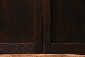 アンティーク建具　和製アンティーク すりガラス　モダンな雰囲気が魅力的なガラス格子戸2枚セット(引き戸、建具)(R-038201)