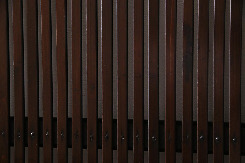 アンティーク建具　和製アンティーク　漆塗り　上質な和の空間を演出する格子帯戸4枚セット(引き戸、建具)(R-038203)