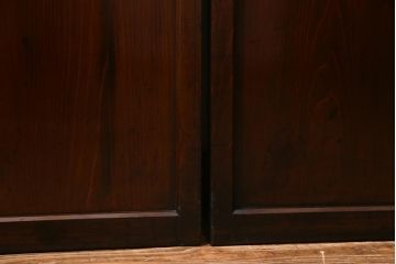 アンティーク建具　和製アンティーク　漆塗り　上質な和の空間を演出する格子帯戸4枚セット(引き戸、建具)(R-038203)