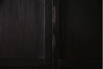 アンティーク建具　和製アンティーク　漆塗り　上質な和の空間を演出する格子帯戸4枚セット(引き戸、建具)(R-038203)