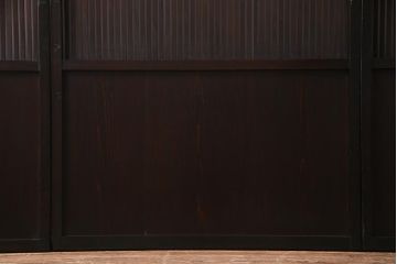 アンティーク建具　和製アンティーク　漆塗り　上質な和の空間を演出する格子帯戸4枚セット(引き戸、建具)(R-038203)