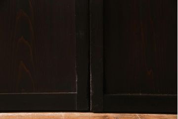 アンティーク建具　和製アンティーク　漆塗り　上質な和の空間を演出する格子帯戸4枚セット(引き戸、建具)(R-038203)