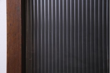 アンティーク建具　モールガラス入り　大判のレトロガラスが可愛らしいガラス戸2枚セット(引き戸)(R-038204)