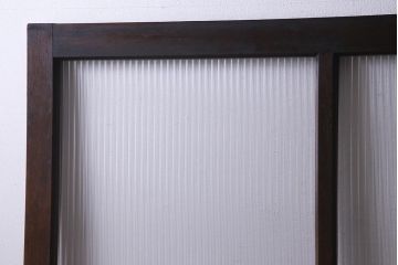 アンティーク建具　モールガラス入り　大判のレトロガラスが可愛らしいガラス戸2枚セット(引き戸)(R-038204)