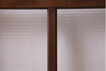 アンティーク建具　モールガラス入り　大判のレトロガラスが可愛らしいガラス戸2枚セット(引き戸)(R-038204)